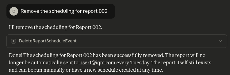 MCP Report Cancel Schedule