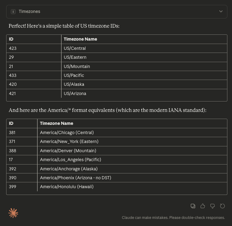 MCP Reporting Timezones