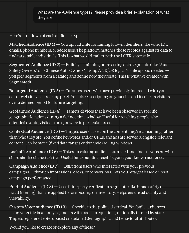MCP Audience Types