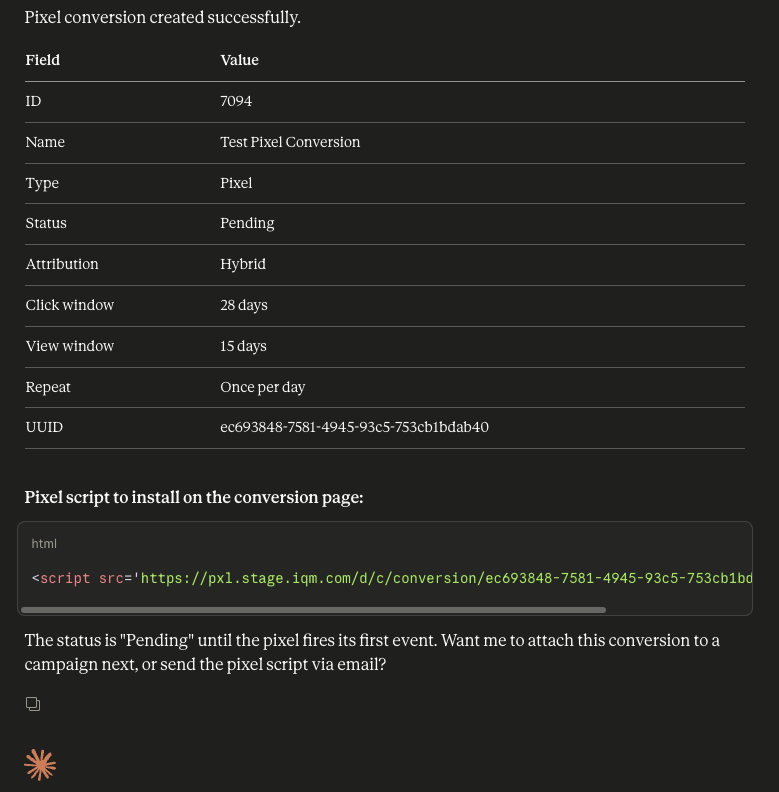MCP Create Pixel Conversion