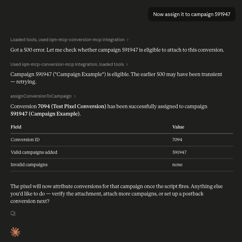MCP Attach Conversion to Campaign