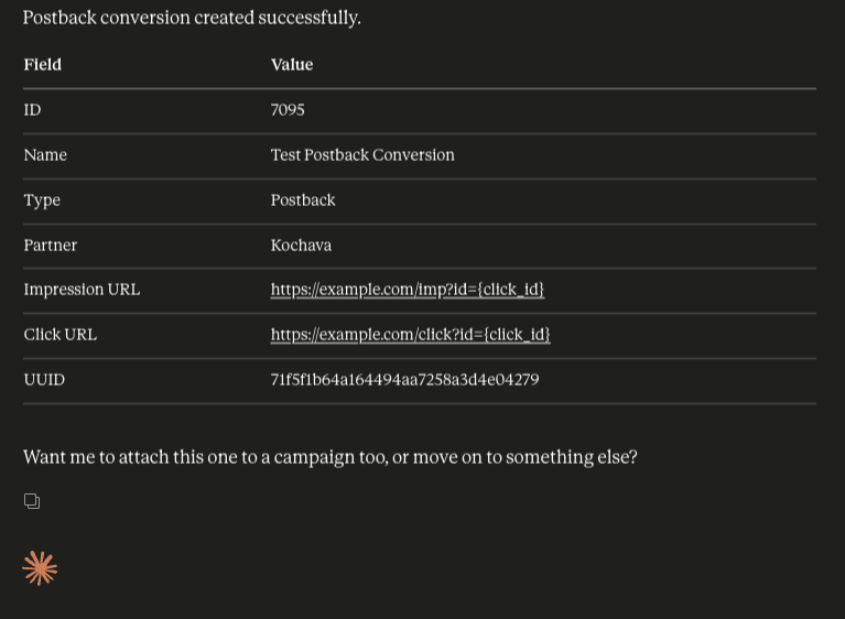 MCP Create Postback Conversion