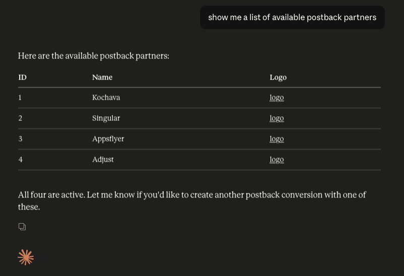 MCP Get Postback Partners