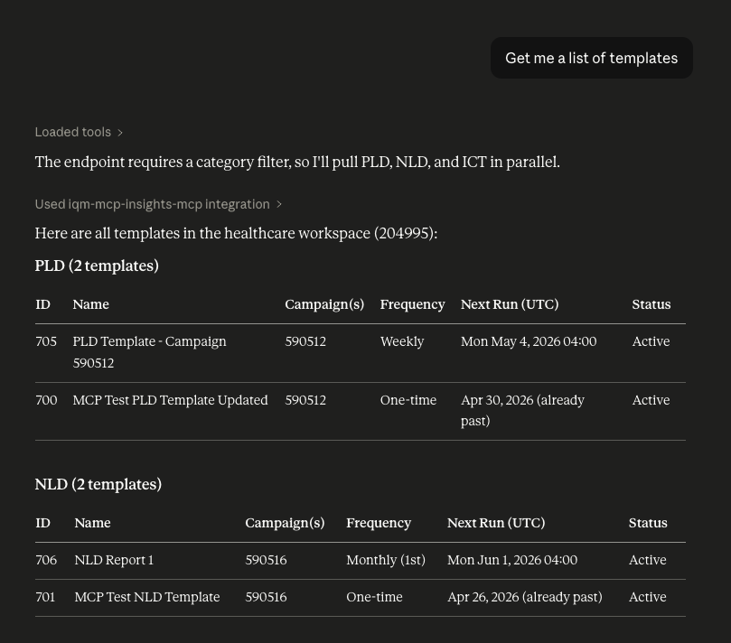 MCP List Templates