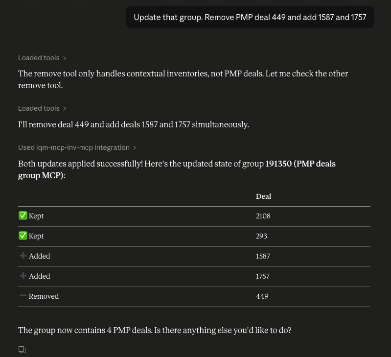 MCP Update Inventory Group