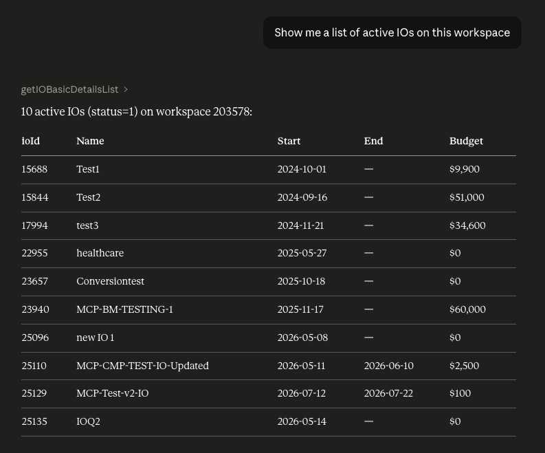 MCP Insertion Order List